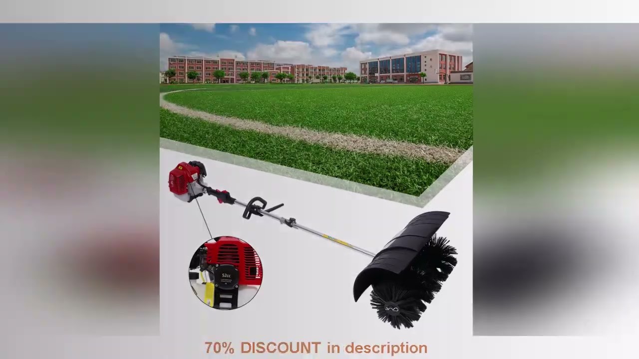 Latest Products You Must Know! 2.3HP 52CC Gas Power Walk Behind Sweeper, Hand-hold Snow Sweeper f