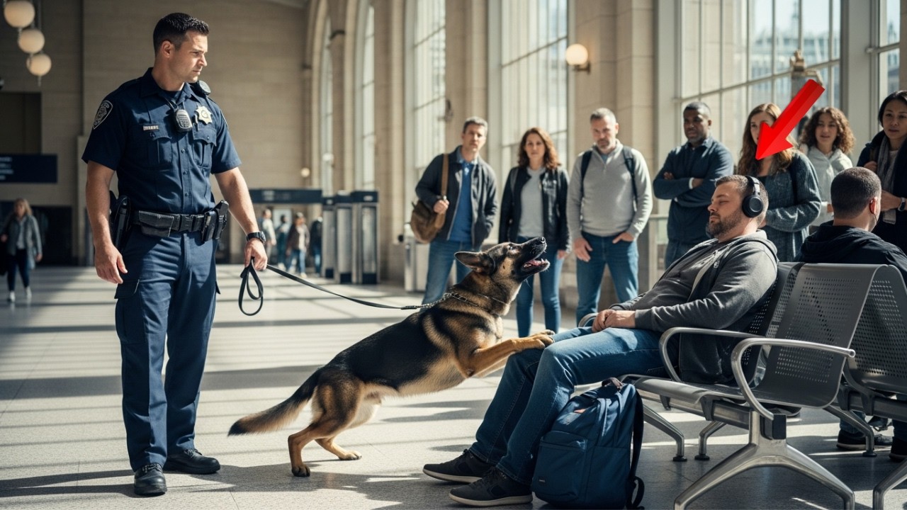 The K9 Wouldn’t Stop Barking at a Sleeping Passenger — Minutes Later the Whole Station Was Evacuated