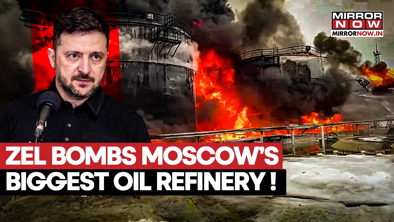 Moscow's Biggest Oil Refinery Bombed! Zelenskyy's Revenge Attack Burns Russia, Shocking Visuals