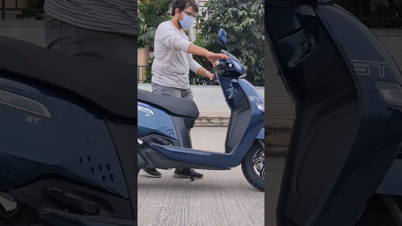 TVS IQUBE ELECTRIC ST SCOOTER RIDING POSTURE LEG ROOM FLAT FOOT FLOOR NEW MODEL 2025
