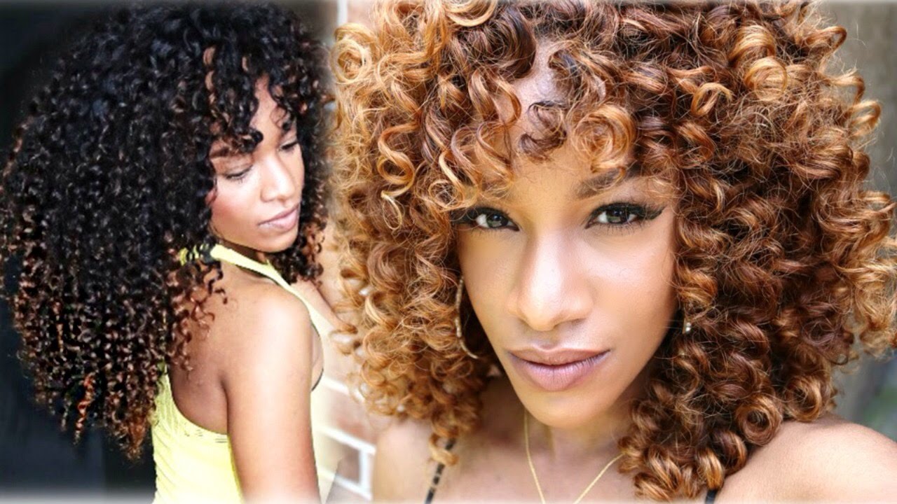 Honey Blonde Color Tutorial on Curly Hair│Blushing Bundles