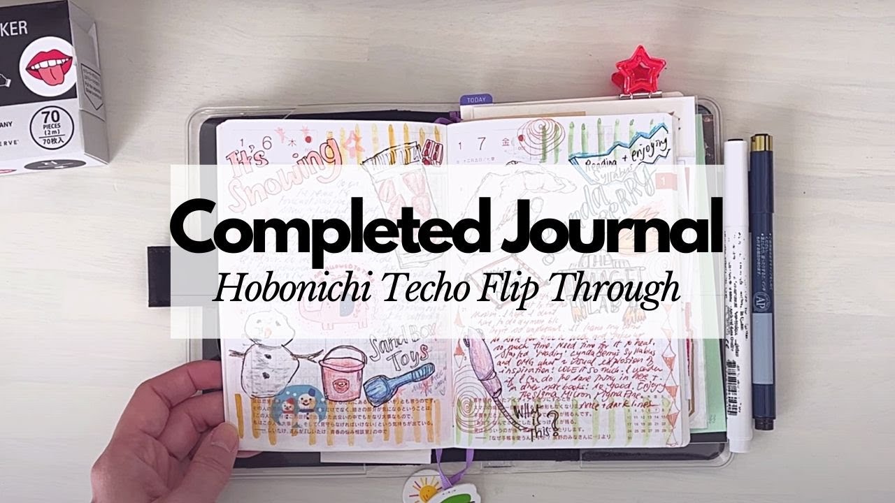 Завершённые страницы журнала: Hobonichi A6 Flip Through Hobonichi Techo