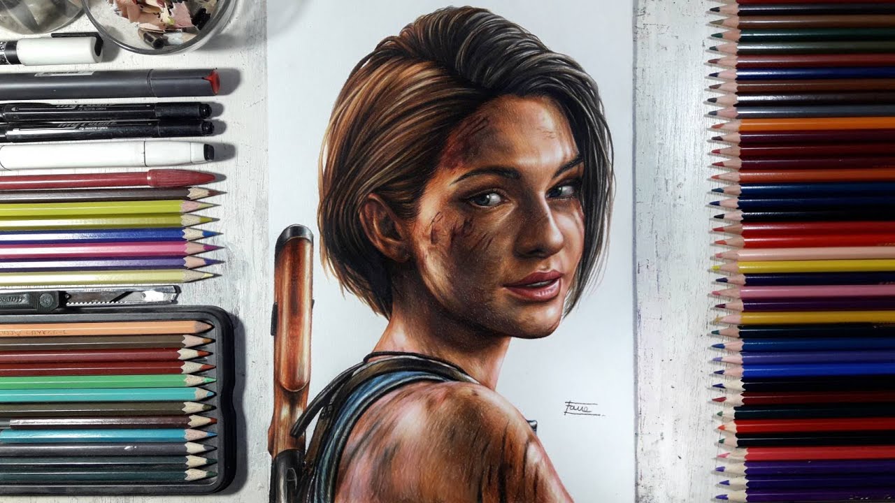 Drawing Jill Valentine (Resident Evil 3 Remake) | Fame Art