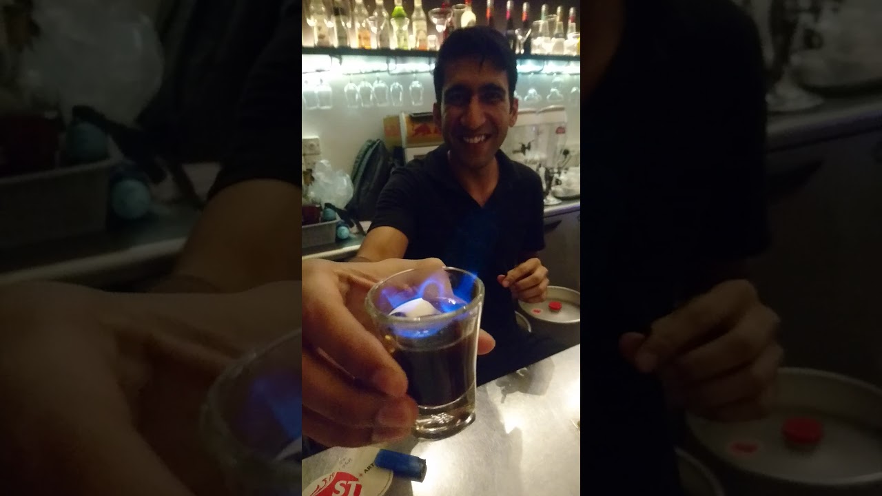 How to take flaming shot with bacardi 151+kahlua