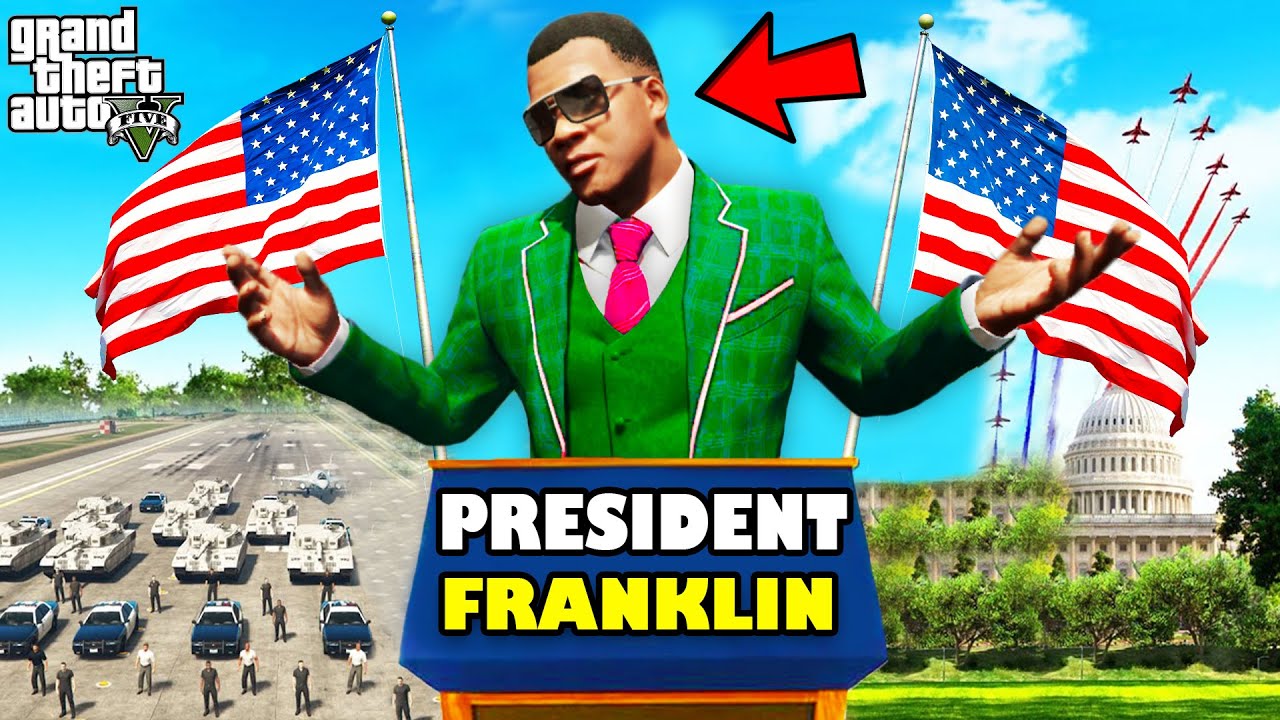 Franklin's First Day As A PRESIDENT In Los Santos GTA 5 | SHINCHAN and CHOP