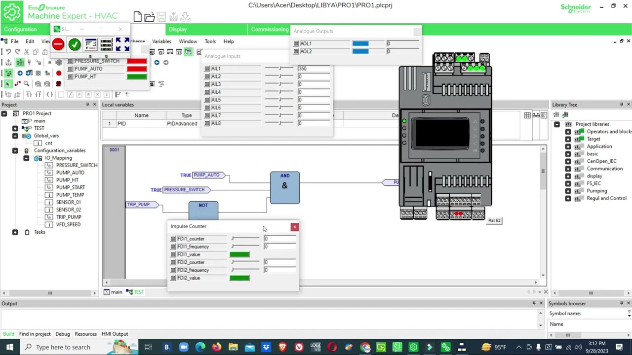 Schneider-Ecostruxure M172 - Machine Expert PLC - How to do simulation  /Schneider