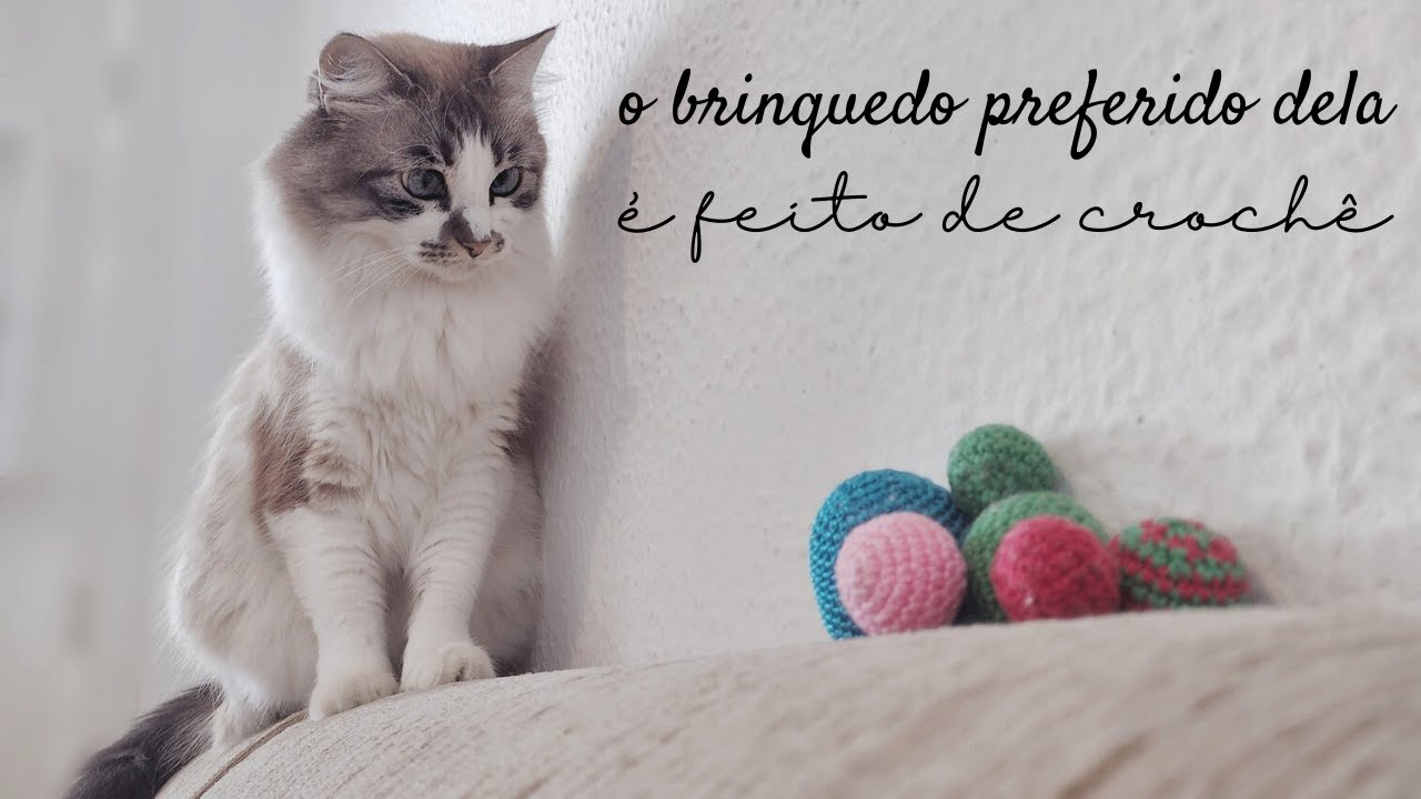 Bolinha de Crochê de Brinquedo para Gatos