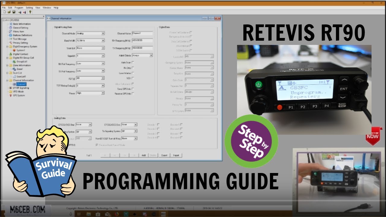 Retevis RT90 DMR radio complete Programming Guide, everything you need to know! ( TyT MD-9600 )