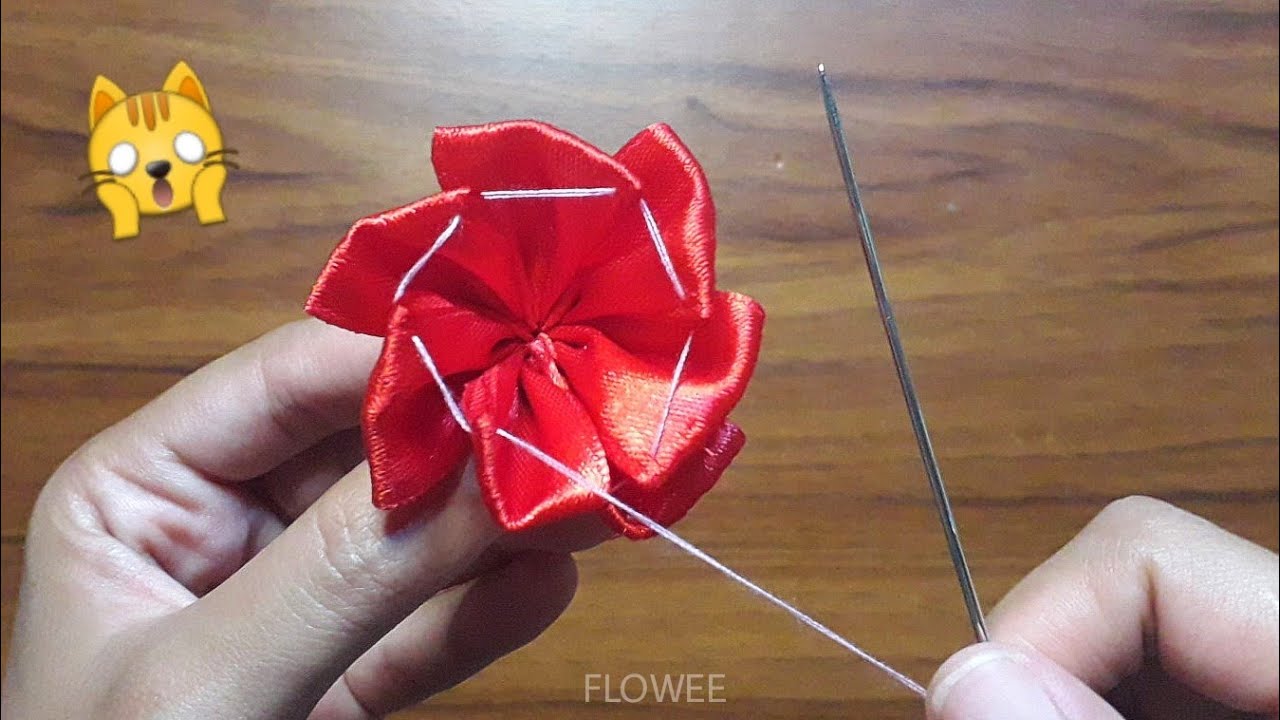 👍Easy & Simple flower making  - Amazing ribbon flower craft ideas - diy ribbon flower work