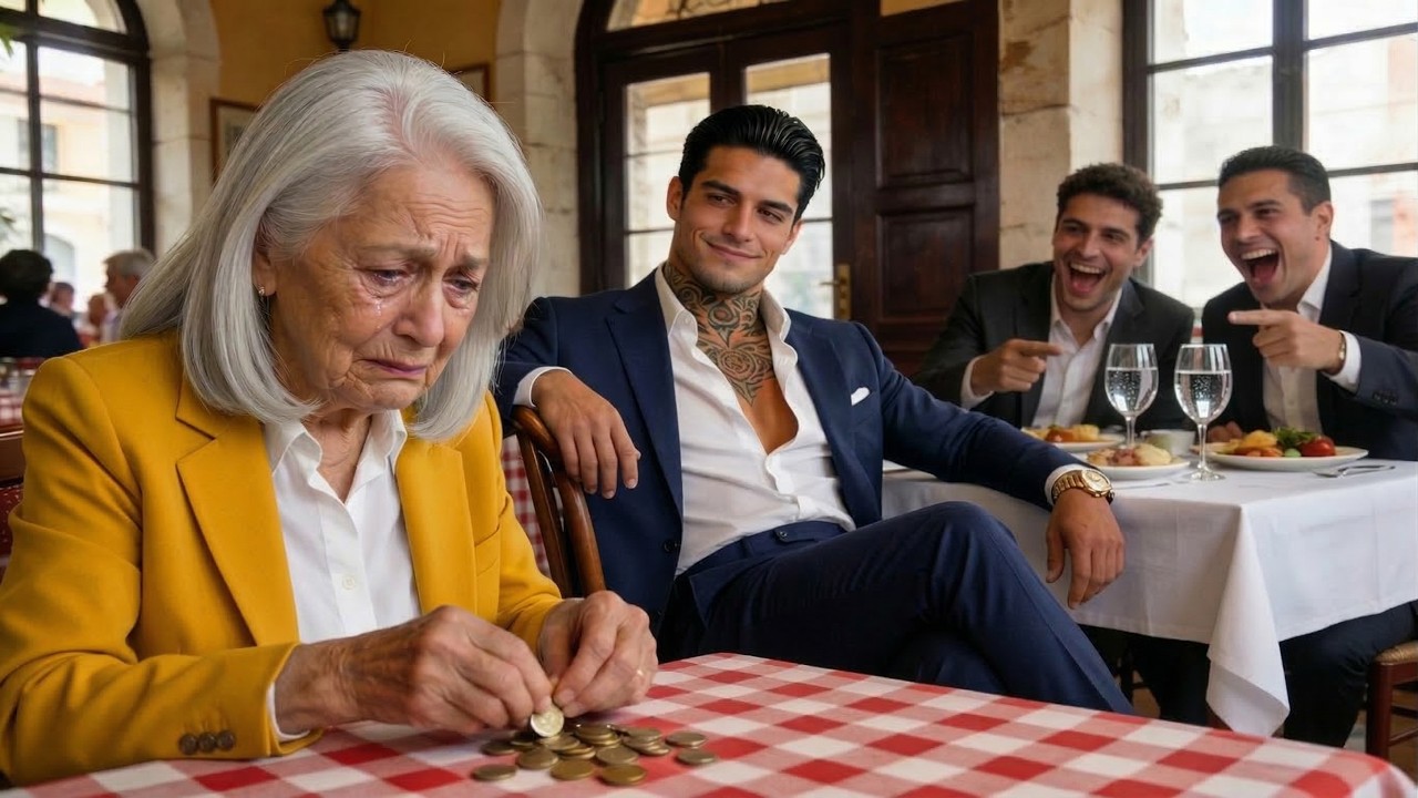 La anciana pagó con monedas mientras el jefe mafioso se burlaba—y el camarero hizo esto.