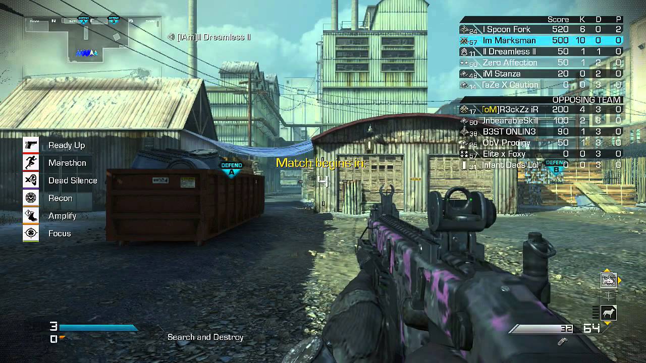 CoD Ghosts Search and Destroy | Dead Silence and Amplify