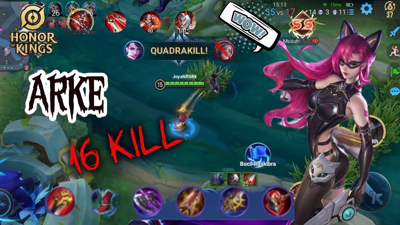 Gameplay arke 16 kill gagal pentakill !! Match hampir kalah - honor of kings 