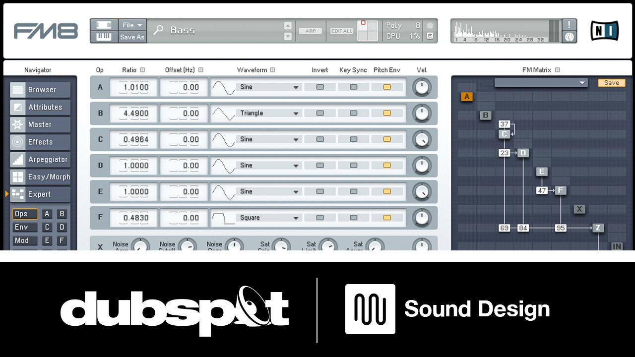 NI FM8 Tutorial: Creating Unique Basslines Using FM Synthesis