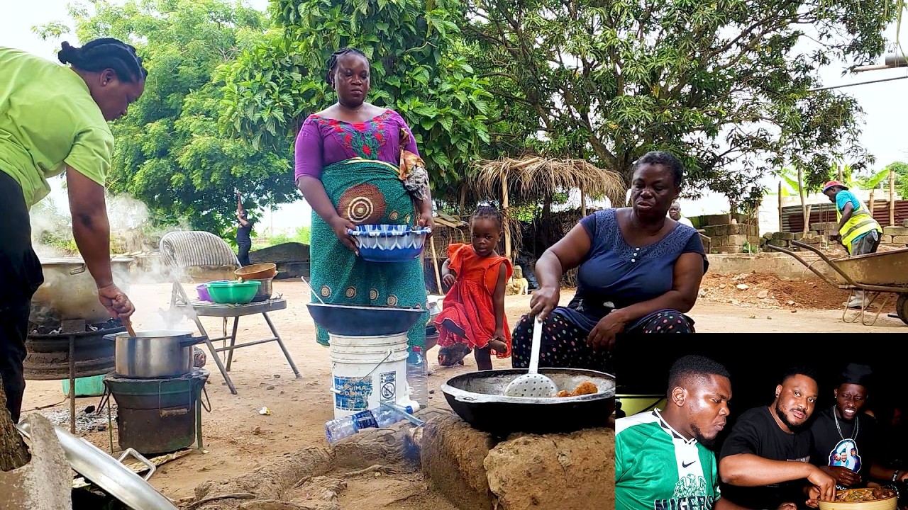 Деревенская кухня — битва за лучший джоллоф на дровах! 🇬🇭 против 🇳🇬 — Реакции вас шокируют 😱🍚