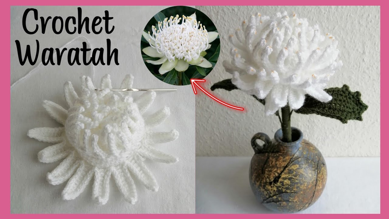 Crochet Waratah flowers (Telepea Speciosissima)