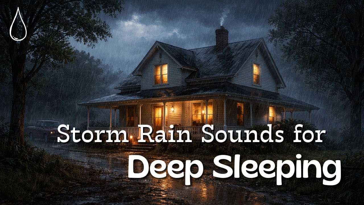 STORM RAIN Sounds to Sleep Instantly - For Study, Relax, Stress Relief