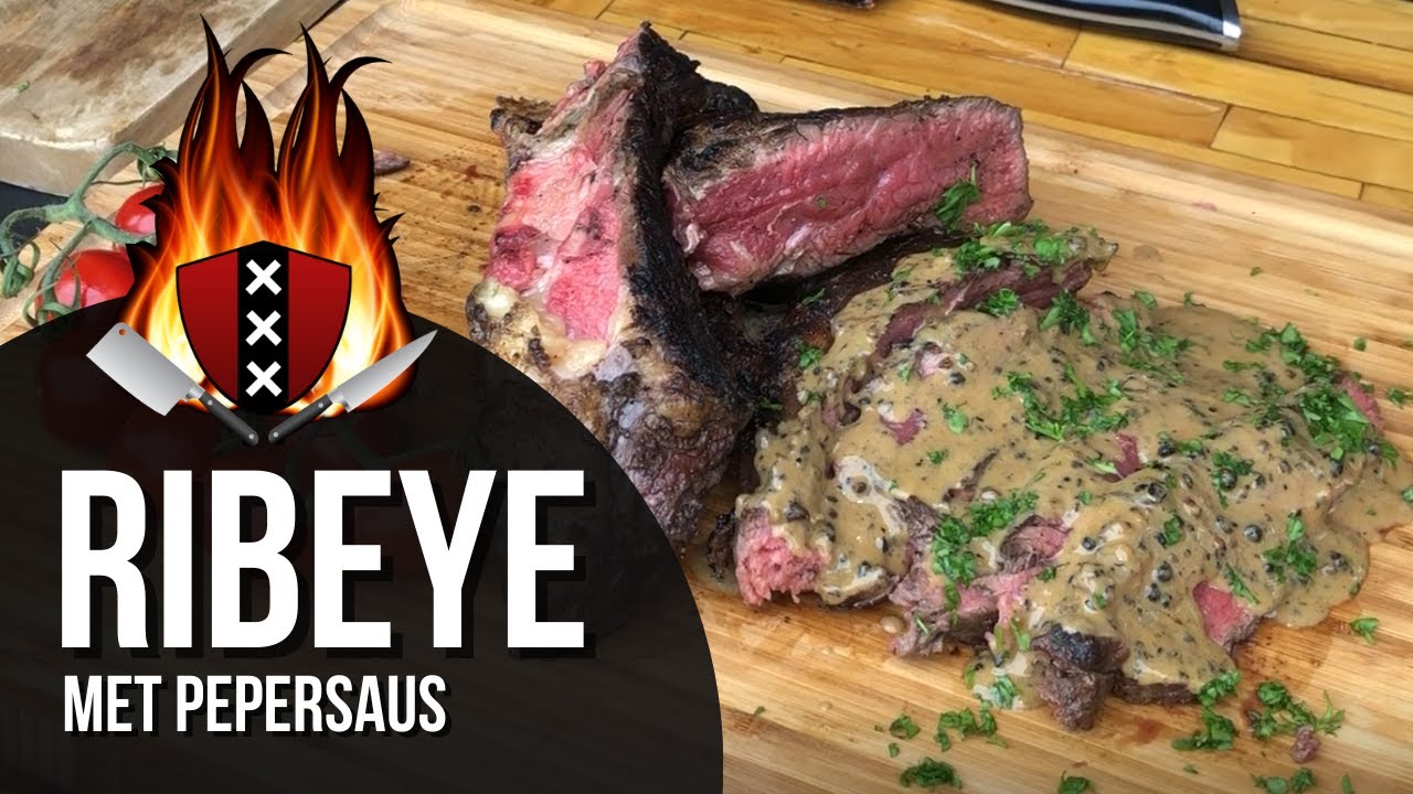 RIBEYE met pepersaus #1 | RIBEYE with pepper sauce | FAUX-FILET au poivre  🥩🔥