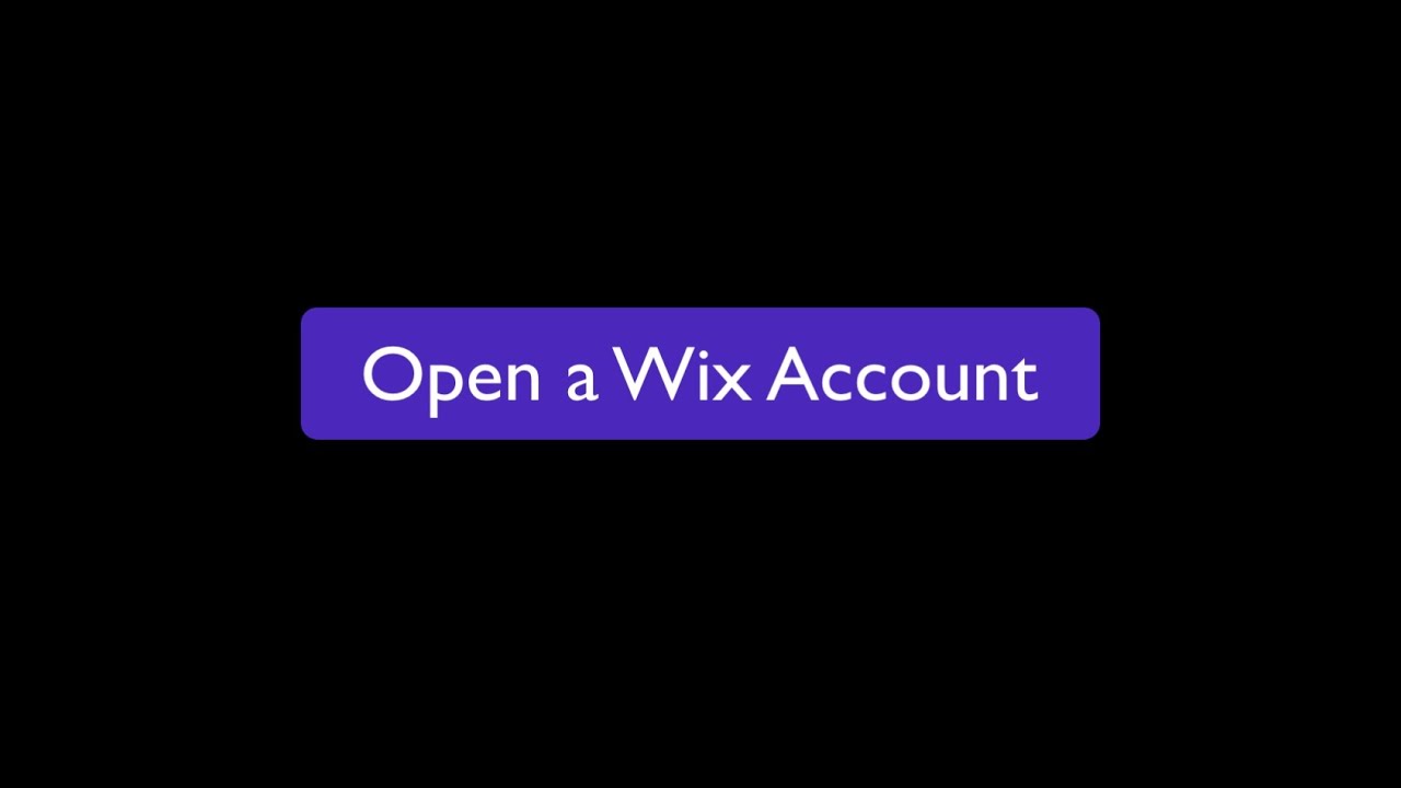 Open a Wix Account