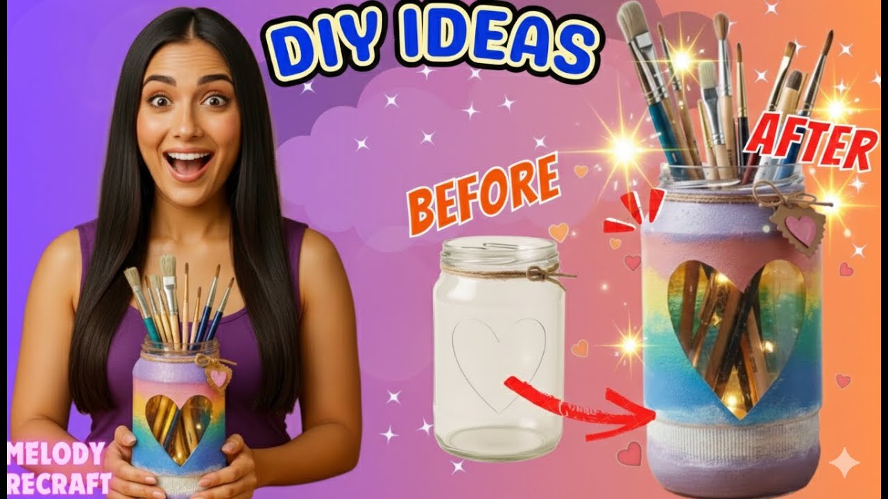 Making the cutest pastel pencil holder from trash! 🌈✨MELODY.RECRAFT🎨☁️