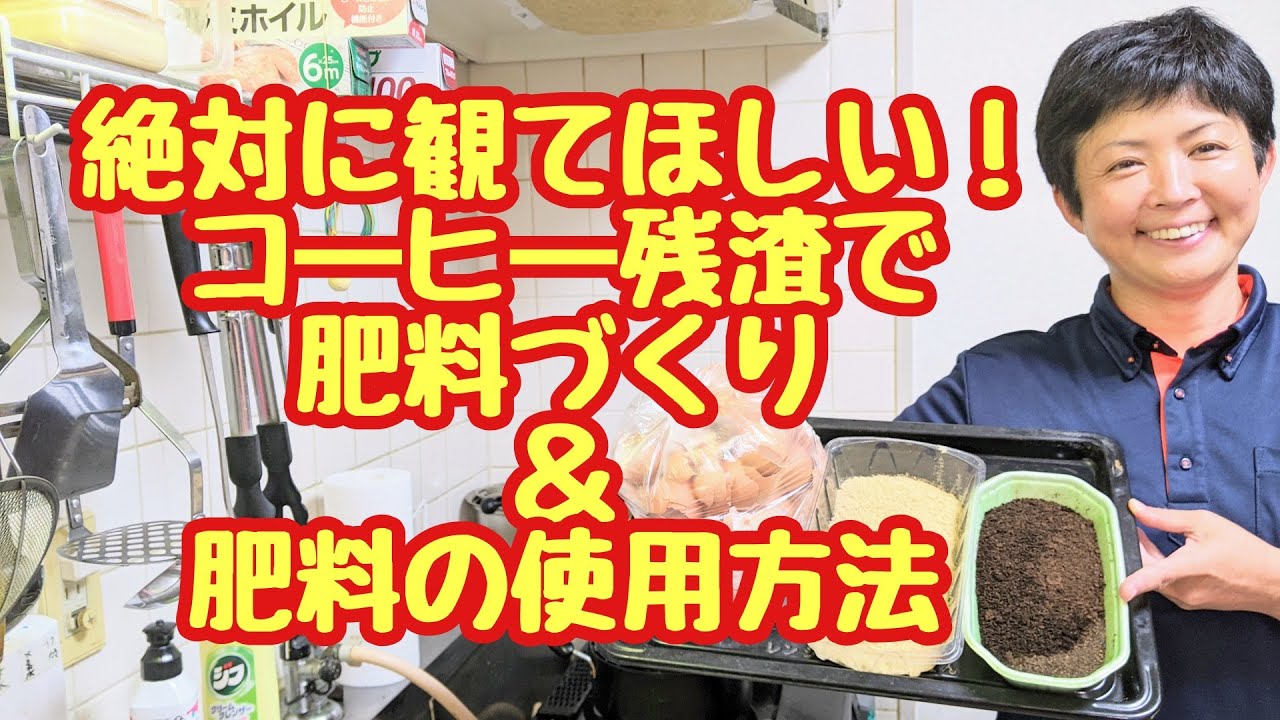 絶対に観てほしい❗コ━ヒ━残渣で肥料づくり＆肥料の使用方法😄