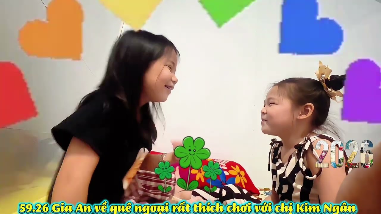 59.26 Gia An về quê ngoại rất thích chơi với chị Kim Ngân / Gia An Vlog