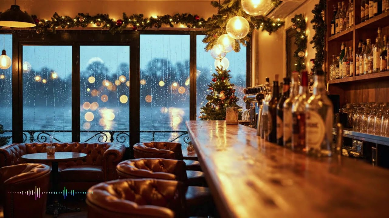 Graceful Jazz Piano with Rain Sounds in French Café ☕ Relaxing Rainy Evening for Focus & Peace