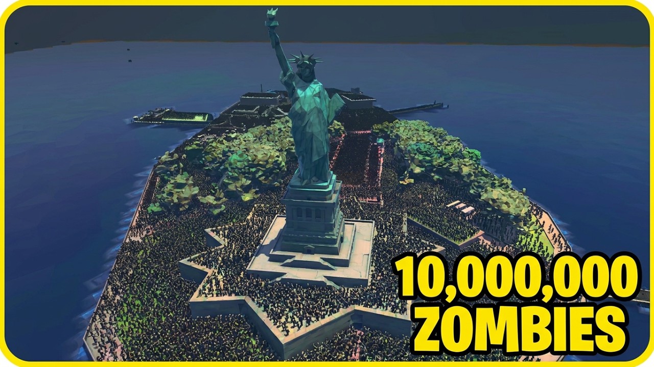 100K Zombie Invasion of Liberty Island &ndash; Ultimate Epic Battle Simulator 2 UEBS 2 (4K)