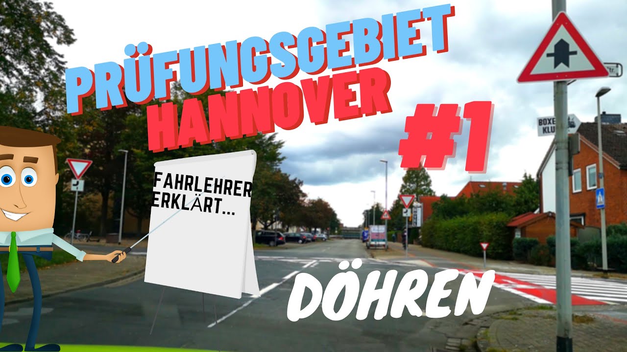 Führerschein leicht gemacht - Fahrt durchs Prüfungsgebiet Hannover Süd (Döhren) Teil 1