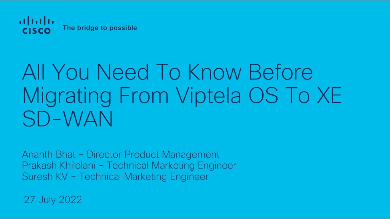All You Need To Know Before Migrating From Viptela OS To XE SD WAN