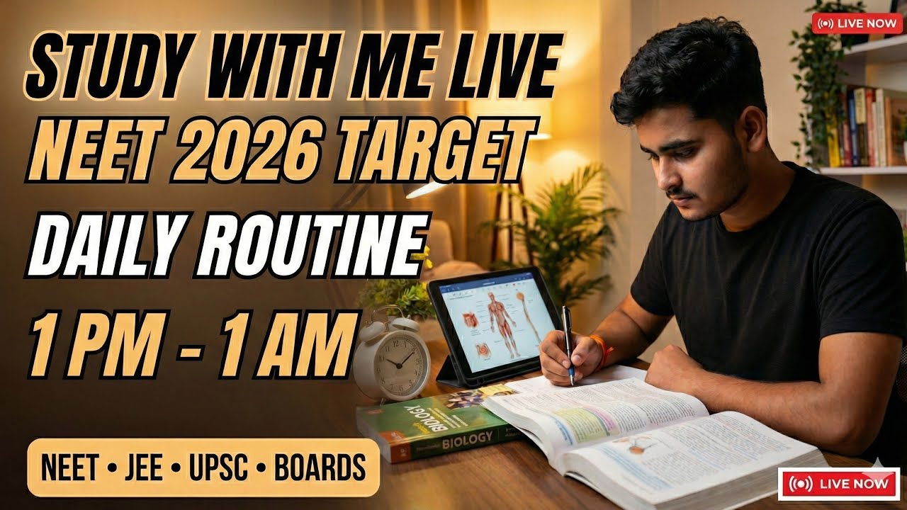 STUDY WITH ME LIVE SESSION FOR NEET 26 | JEE| NDA | SSC | CGL |10 TH CBSE BOARD|ALLEN KOTA| SUPATh