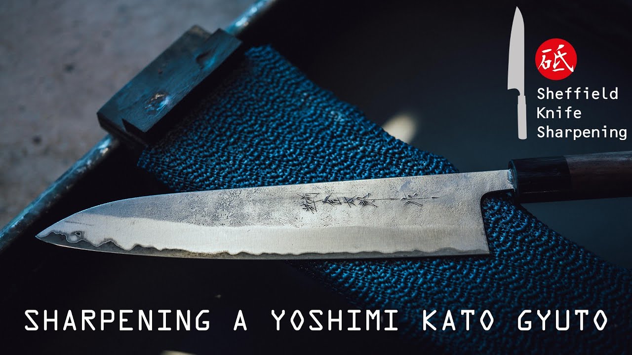 Sharpening a Yoshimi Kato Gyuto on Japanese Whetsones - Full Progression Knife Sharpening