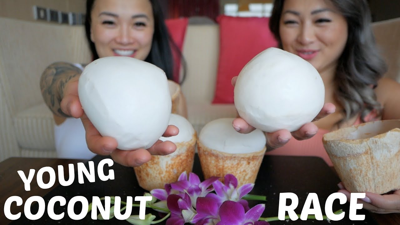 Young Coconut Race CHALLENGE | Mukbang | N.E Let's Eat & SAS ASMR