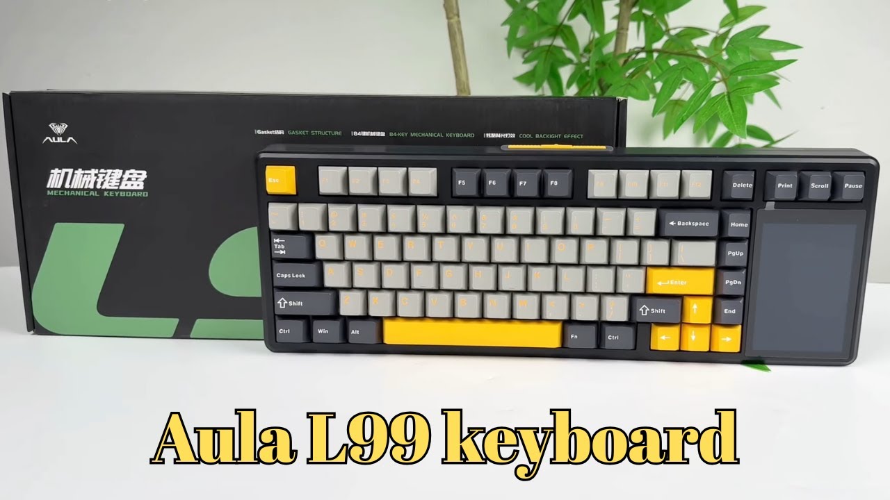 Aula L99 Three-Mode Smart Screen Mechanical Keyboard, Sound Test | UNBOXING & REVIEW [ENG SUB]