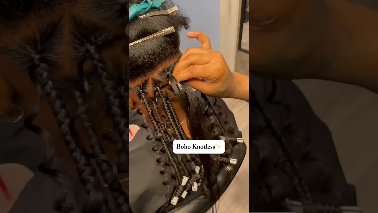 Boho Knotless Braids with Triangle Parts | Gorgeous Hairstyle