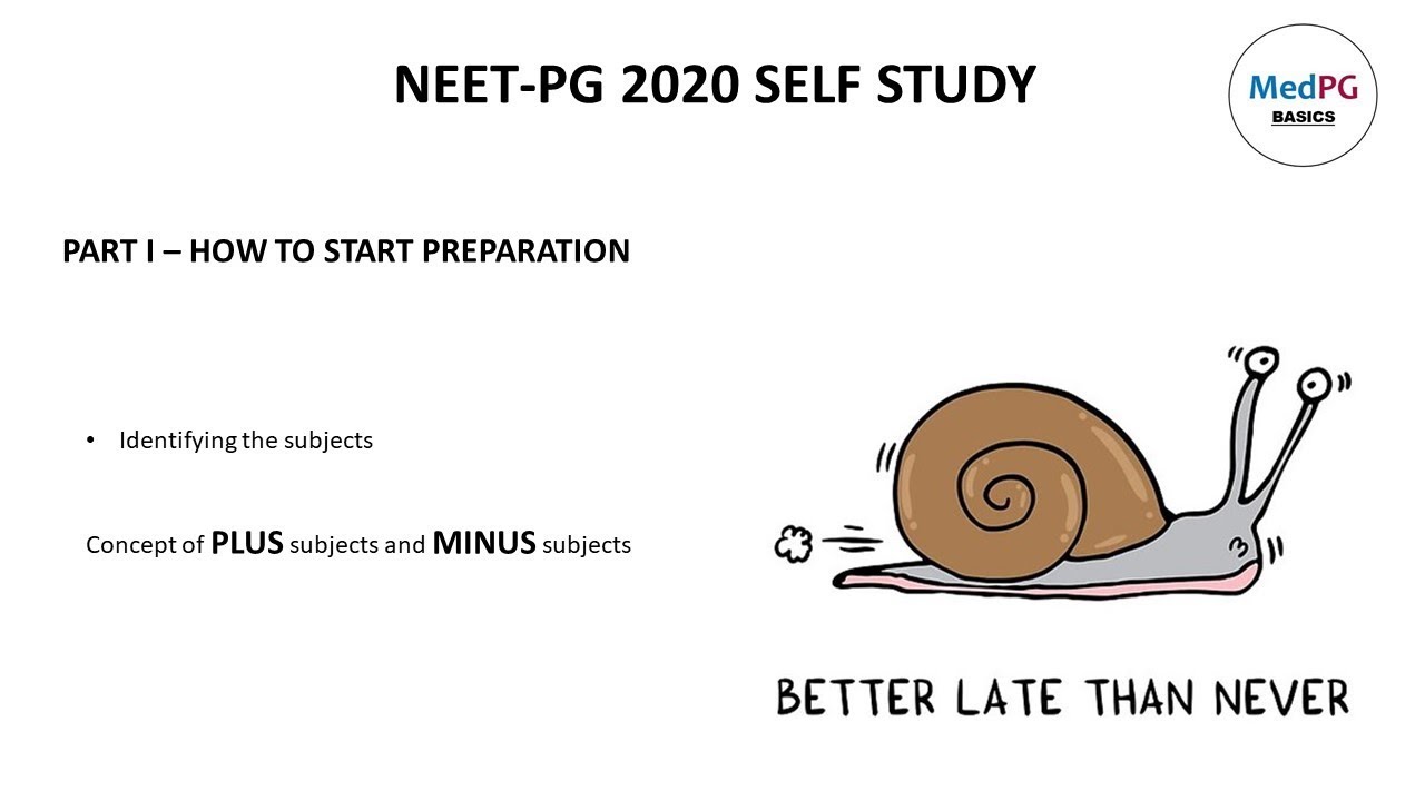 SELF STUDY NEET-PG 2020 PREPARATION BASICS AND PLANNING