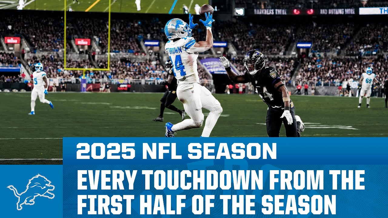 Every touchdown from the first half of the 2025 NFL Season | Detroit Lions Highlights