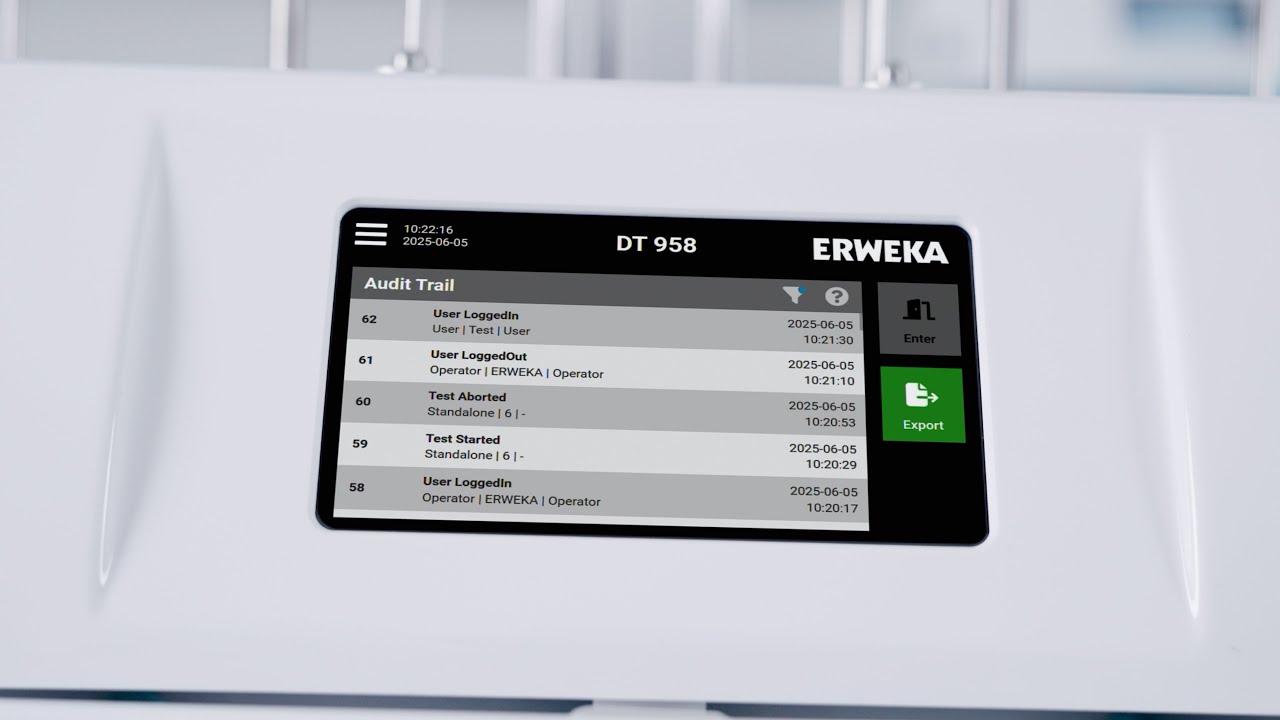 Audit Trail - ERWEKA DT 950
