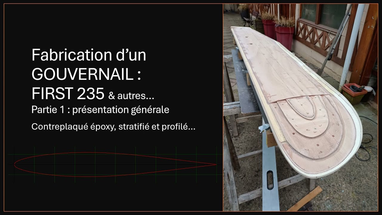 Gouvernail en contreplaqué époxy pour First 235 Bénéteau