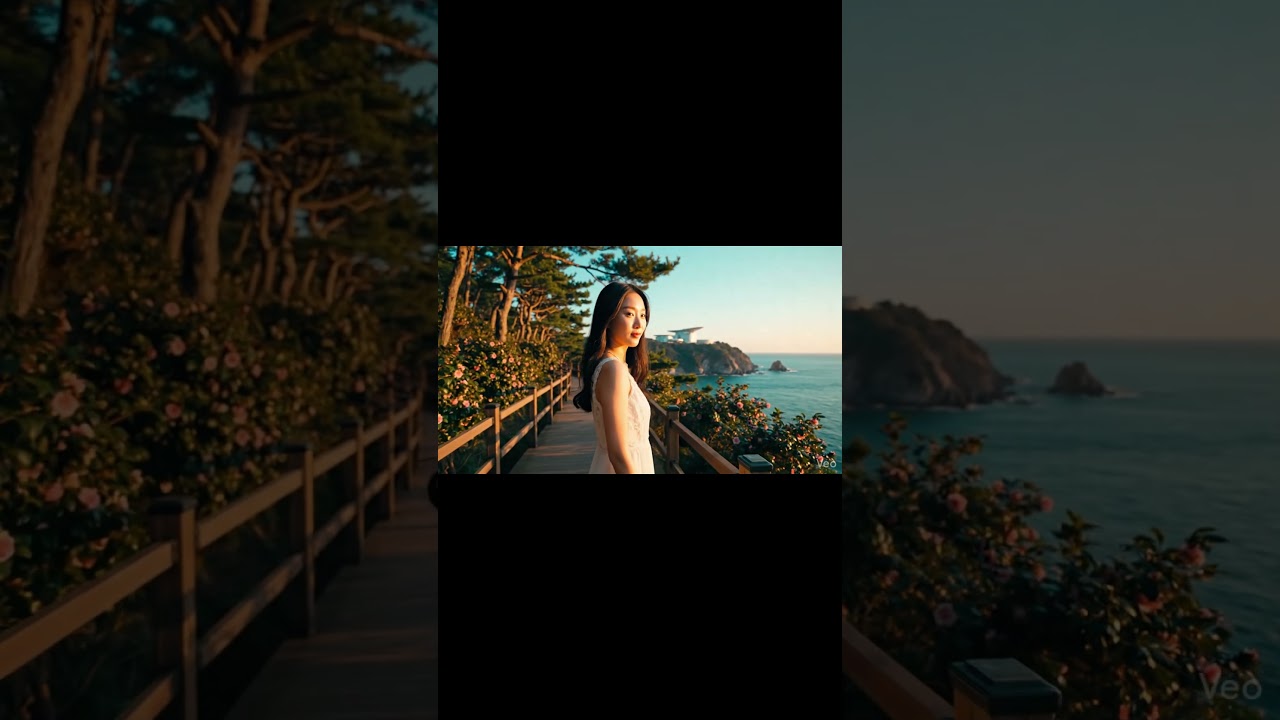 Walking with a Beautiful Korean Girl at Haeundae Beach & Dongbaek Island | Busan Sunset Magic