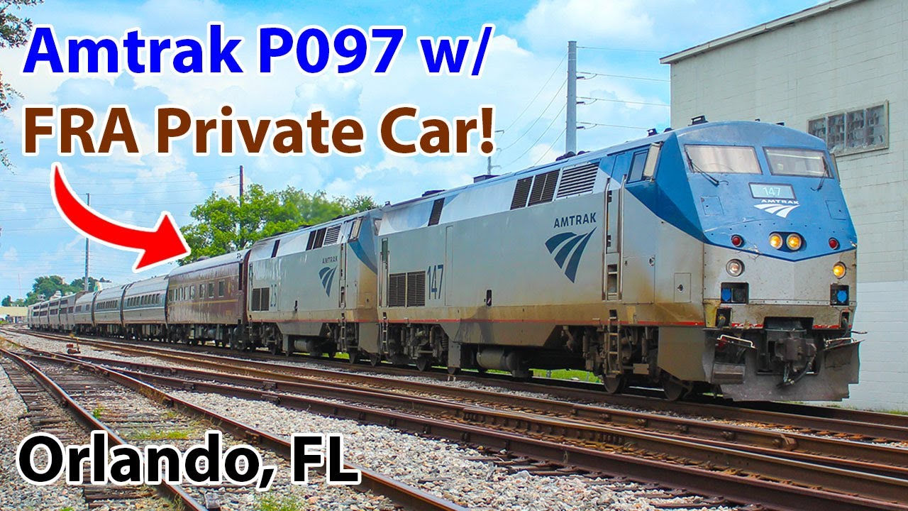 SunRail & Amtrak Trains w/ a FRA Private Car on P097 in Orlando, FL!