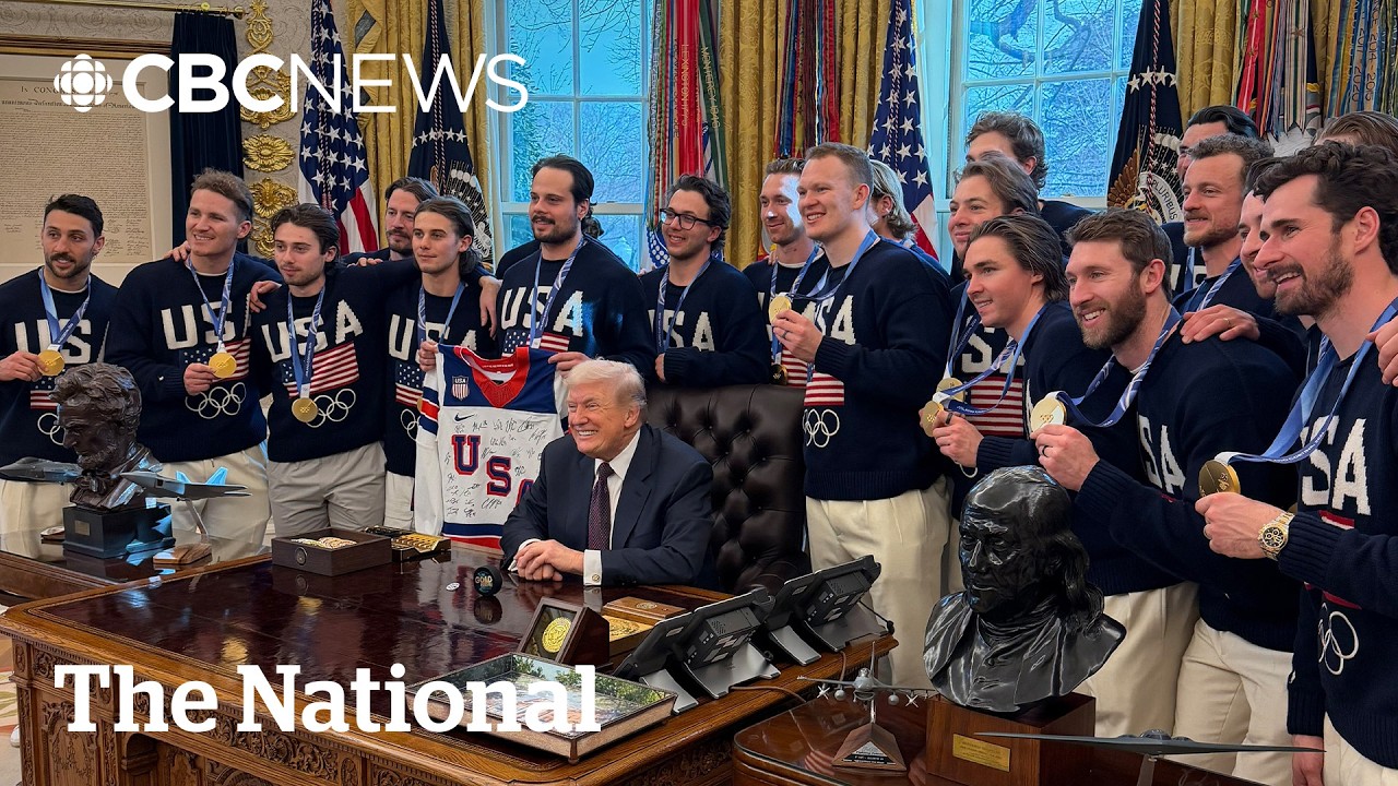 U.S. men's hockey team visits White House after gold medal win