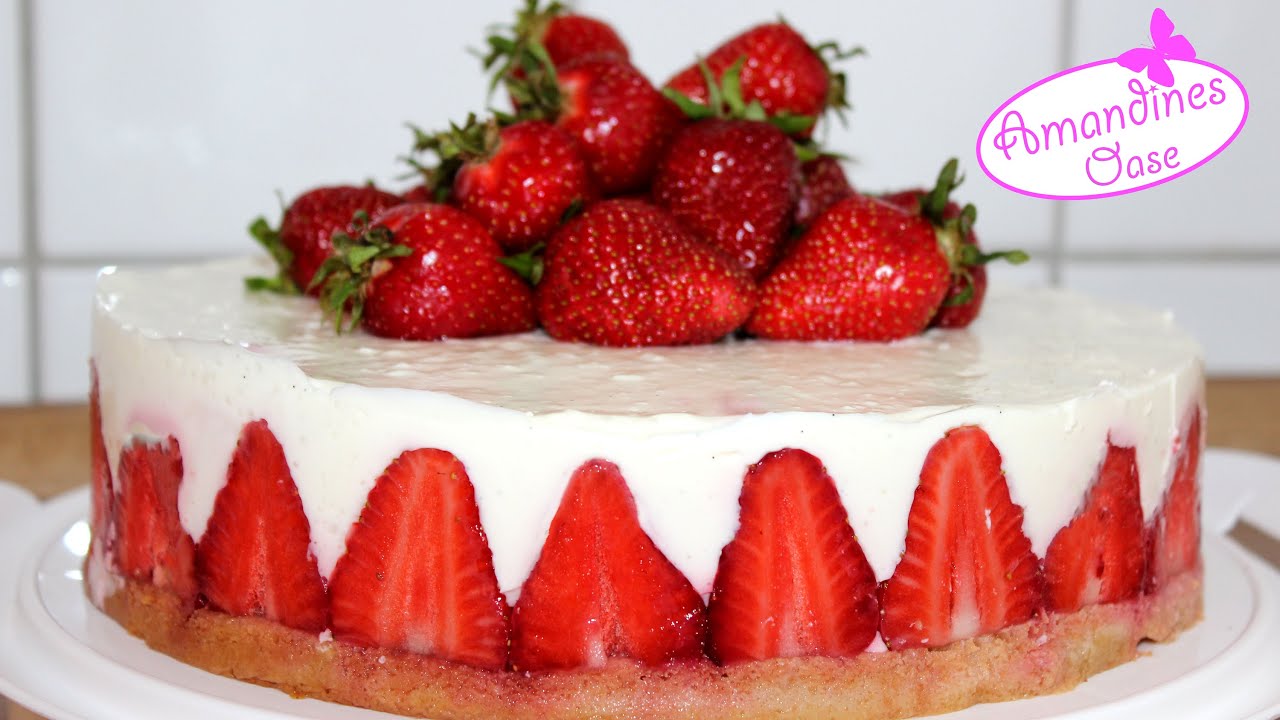 Erdbeertorte mit Joghurtcreme | Sommertorte | leicht und frisch | strawberrycake