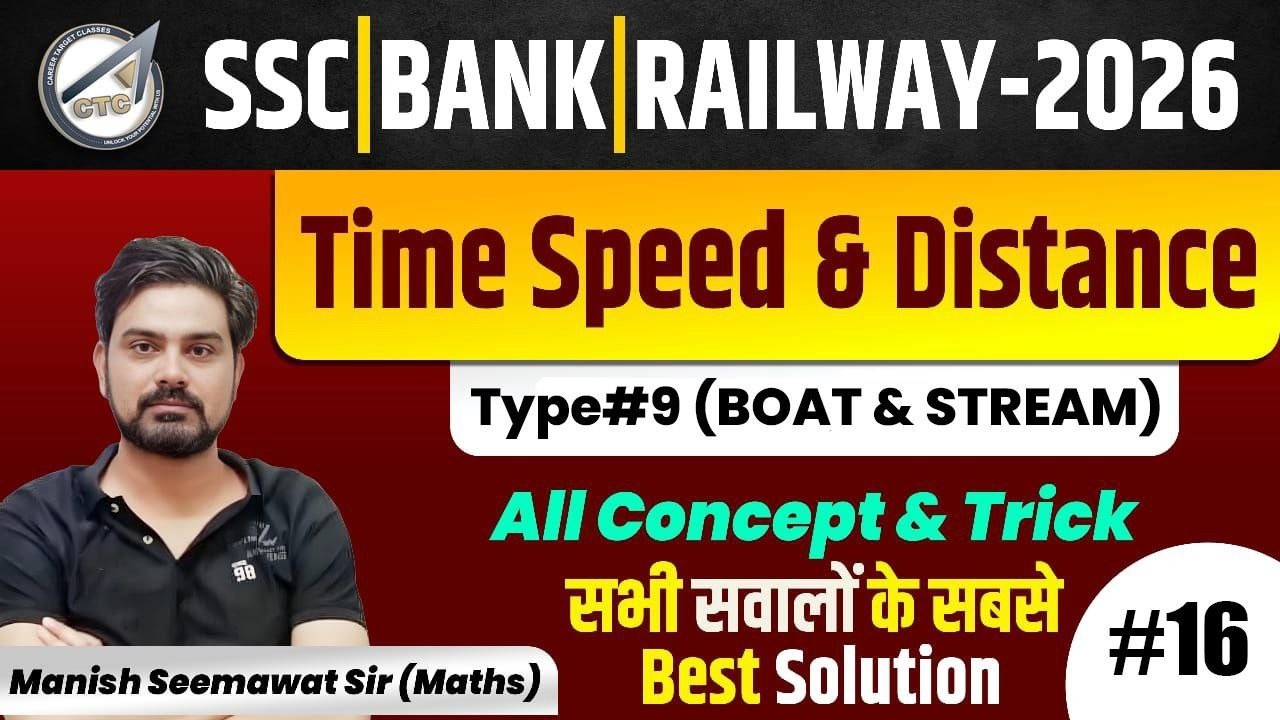 Time Speed & Distance #16(BOAT & STREAM)|| MATHS FOUNDATION SSC,BANK,RAILWAY 2026|| MANISH SEEMAWAT