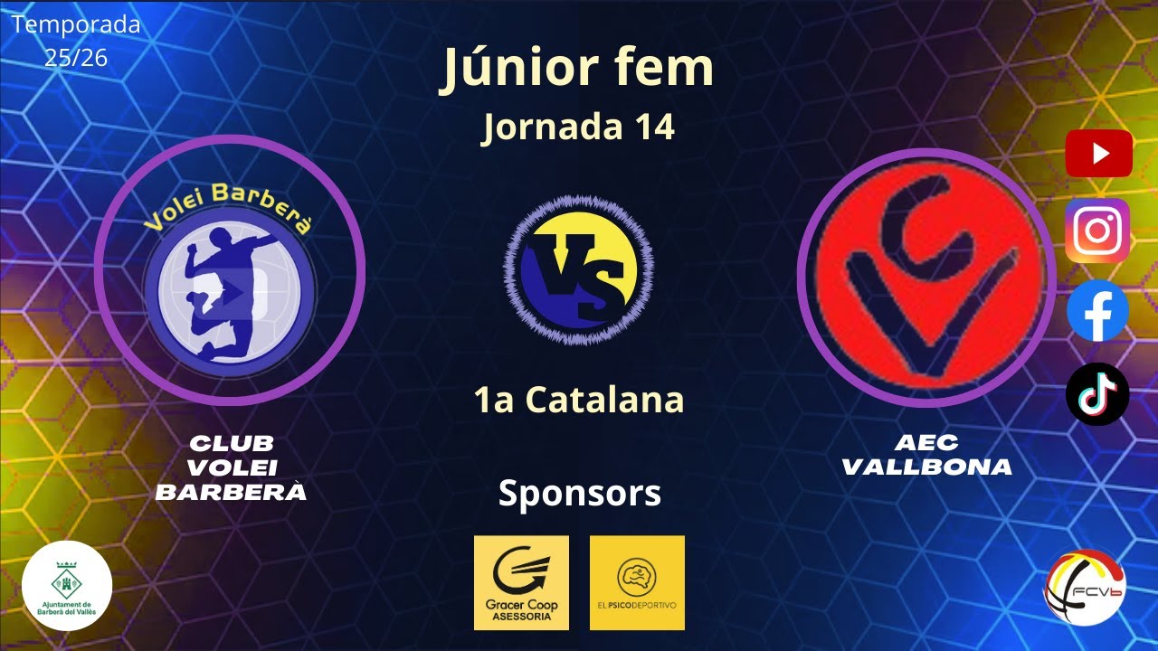 Cv Barberà vs AEC Vallbona, Junior Femení, J14, 18/1/26, 1ª catalana, #Aymibarberà!!