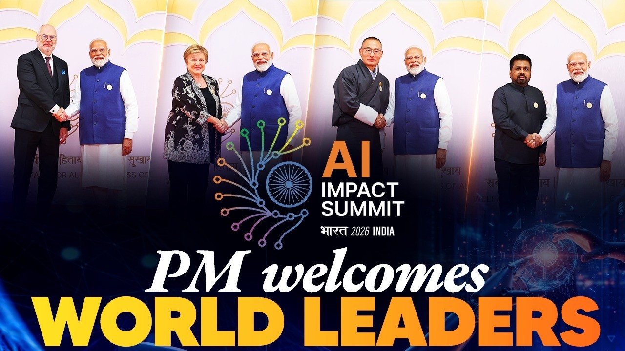 LIVE: PM Modi warmly receives world leaders for the India AI Impact Summit at Bharat Mandapam