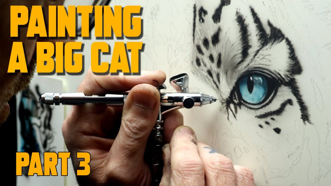 Painting a big cat  PART 3 ear and body