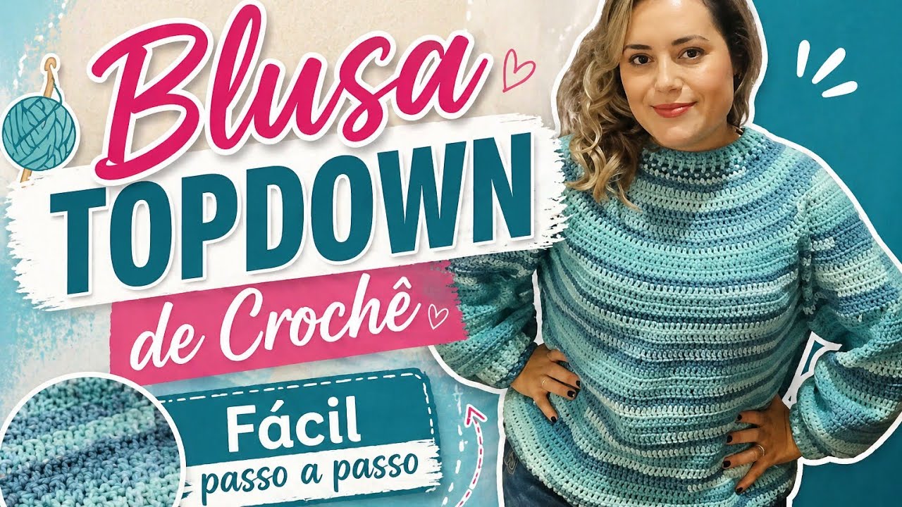 Blusa Topdown de Crochê Fácil