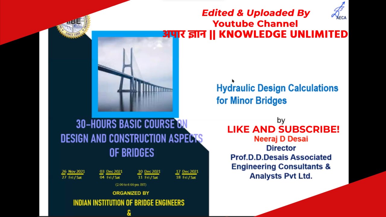 Hydraulic Design Calculations for Minor Bridges