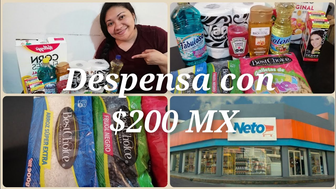 Despensa en tienda neto con $200 pesos Mexicanos//que fue lo que compre ??