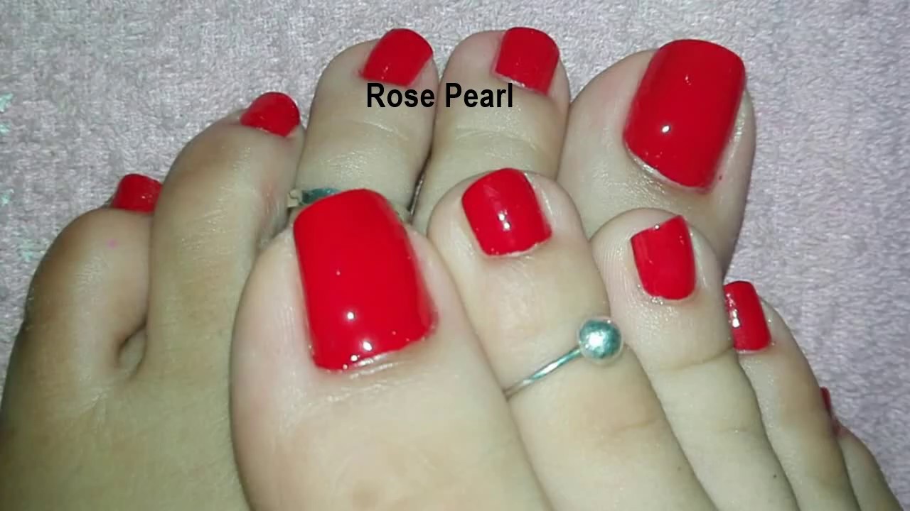 Classic Red on my Toe Nails- Pedicure Tutorial | Rose Pearl